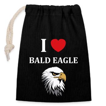 Citation humour Oiseau aigle - Sac cadeau en coton avec cordon (14 x 20 cm) - noir - Devant