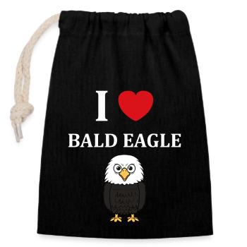 Citation humour Oiseau aigle - Sac cadeau en coton avec cordon (14 x 20 cm) - noir - Devant