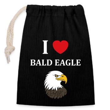 Citation humour Oiseau aigle - Sac cadeau en coton avec cordon (14 x 20 cm) - noir - Devant