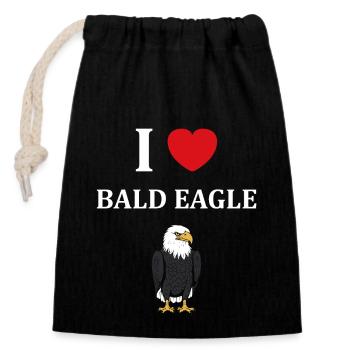 Citation humour Oiseau aigle - Sac cadeau en coton avec cordon (14 x 20 cm) - noir - Devant