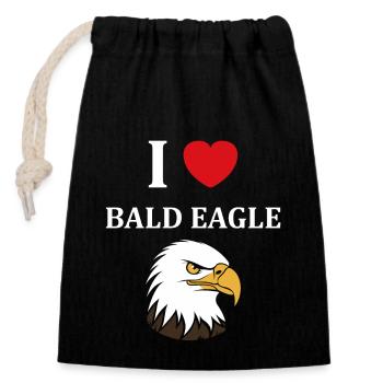 Citation humour Oiseau aigle - Sac cadeau en coton avec cordon (14 x 20 cm) - noir - Devant