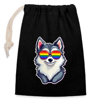 LGBTQ - Verschließbarer Geschenkbeutel aus Baumwolle (14x20cm) - Schwarz - Vorne