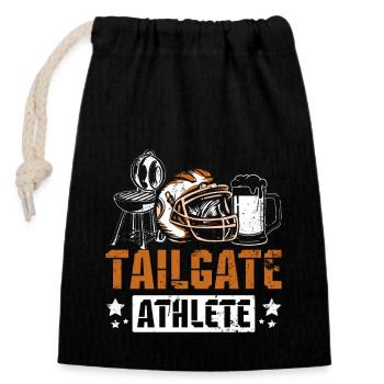 Football Funny Tailgate Athlete - Closable cotton gift bag (14x20cm) - black - Front