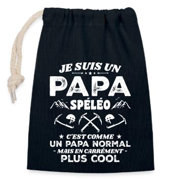 Cool caving dad - Closable cotton gift bag (14x20cm) - navy - Front