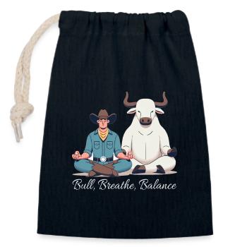 Rodeo Bull Riding Livestock Show Farmer Cattle - Closable cotton gift bag (14x20cm) - navy - Front