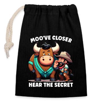 Rodeo Bull Riding Livestock Show Farmer Cattle - Closable cotton gift bag (14x20cm) - black - Front