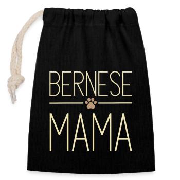 Minimalistisches Berner Mama-Design für Hundemütter - Verschließbarer Geschenkbeutel aus Baumwolle (14x20cm) - Schwarz - Vorne