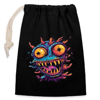 Halloween Spooky Monster Devil Demon Gift - Closable cotton gift bag (14x20cm) - black - Front
