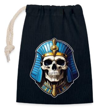 pharaon- momie - egypte - Sac cadeau en coton avec cordon (14 x 20 cm) - bleu marine - Devant