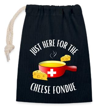 Käsefondue Spruch Just here for the cheese fondue - Verschließbarer Geschenkbeutel aus Baumwolle (14x20cm) - Navy - Vorne