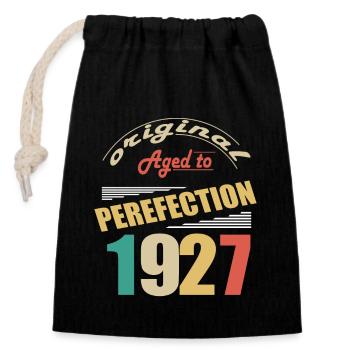 J’ai 97 ans | Je suis né en 1927 - birth - Sac cadeau en coton avec cordon (14 x 20 cm) - noir - Devant