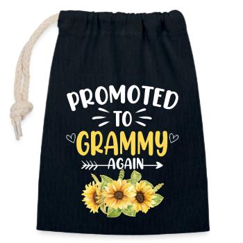 Promoted to Grammy Again Flower New Grammy - Closable cotton gift bag (14x20cm) - navy - Front