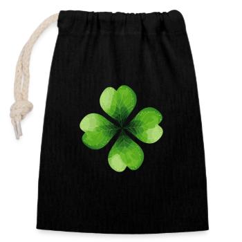 Premium ST PATRICKS DAY T-SHIRT, ST PATRICKS DAY I - Verschließbarer Geschenkbeutel aus Baumwolle (14x20cm) - Schwarz - Vorne