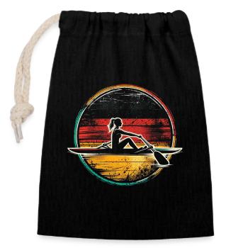 Germany Flag Rowing Female - Closable cotton gift bag (14x20cm) - black - Front