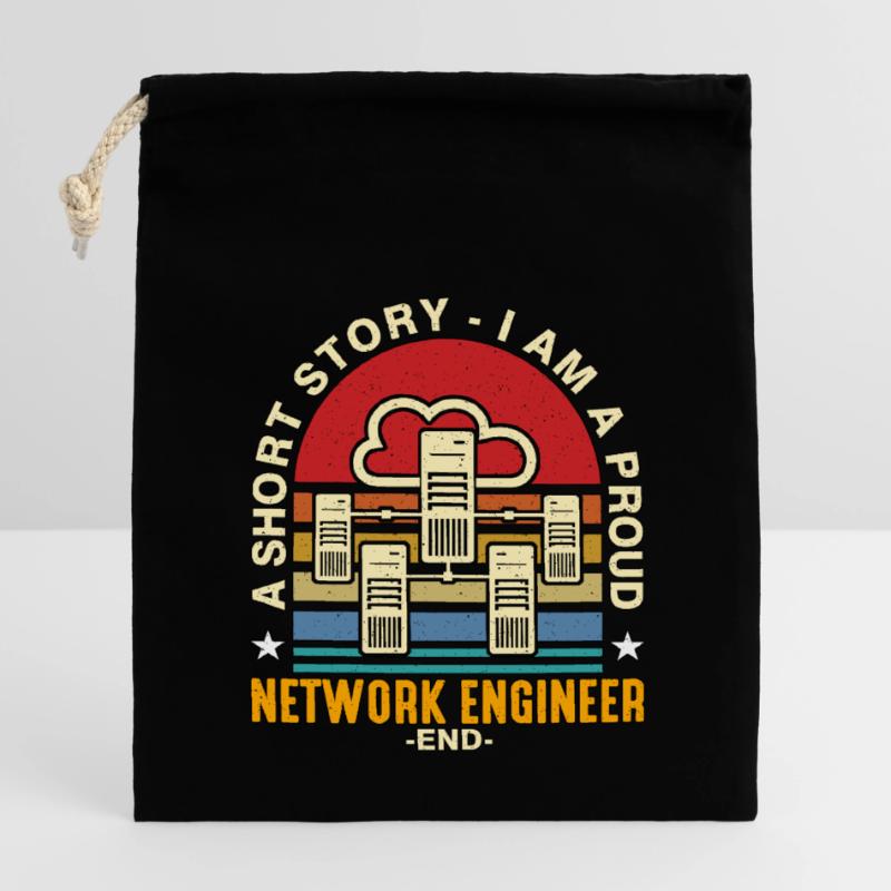 Network Engineer A Short Story I Am Programmer Closable cotton gift bag (14x20cm)