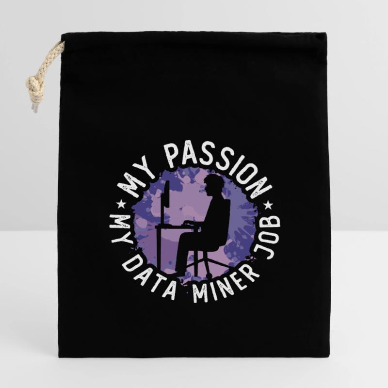 Data Miner My Passion My Data Computer Engineering Closable cotton gift bag (14x20cm)
