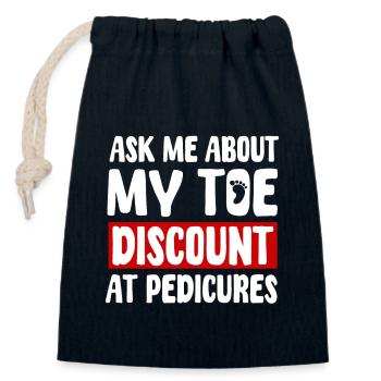 Funny toe amputation gift idea - Closable cotton gift bag (14x20cm) - navy - Front