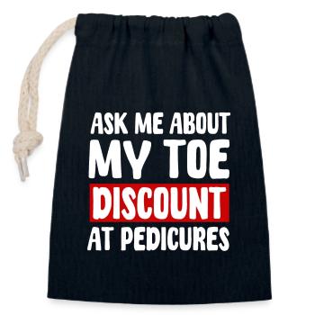 Self Toe Amputation Humor - Closable cotton gift bag (14x20cm) - navy - Front