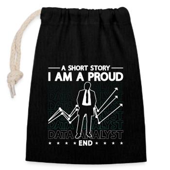 Data Analyst A Short Story I Am A Proud Programmer - Verschließbarer Geschenkbeutel aus Baumwolle (14x20cm) - Schwarz - Vorne