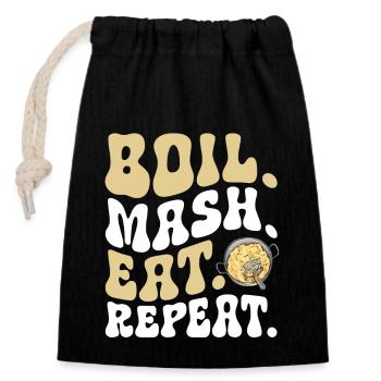 Mashed potatoes Mashed potatoes - Closable cotton gift bag (14x20cm) - black - Front