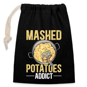 Mashed potatoes Mashed potatoes - Closable cotton gift bag (14x20cm) - black - Front