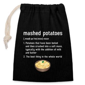 Mashed potatoes Mashed potatoes - Closable cotton gift bag (14x20cm) - black - Front
