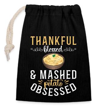 Mashed potatoes Mashed potatoes - Closable cotton gift bag (14x20cm) - black - Front