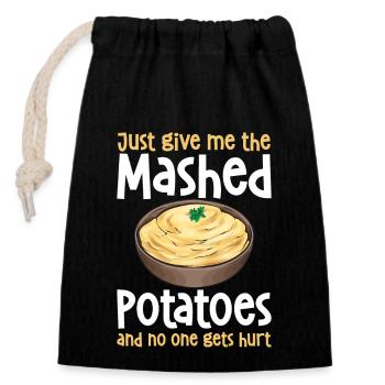 Mashed potatoes Mashed potatoes - Closable cotton gift bag (14x20cm) - black - Front