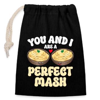 Mashed potatoes Mashed potatoes - Closable cotton gift bag (14x20cm) - black - Front