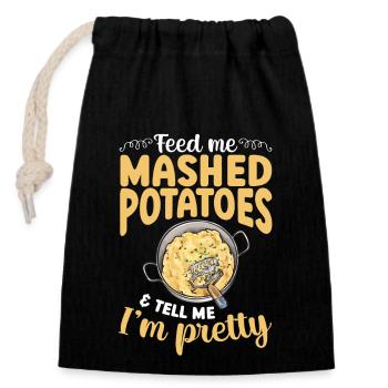 Mashed potatoes Mashed potatoes - Closable cotton gift bag (14x20cm) - black - Front
