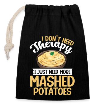 Mashed potatoes Mashed potatoes - Closable cotton gift bag (14x20cm) - black - Front