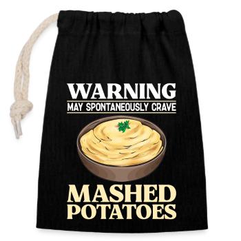 Mashed potatoes Mashed potatoes - Closable cotton gift bag (14x20cm) - black - Front