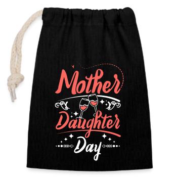 Mother Daughter Day - Verschließbarer Geschenkbeutel aus Baumwolle (14x20cm) - Schwarz - Vorne