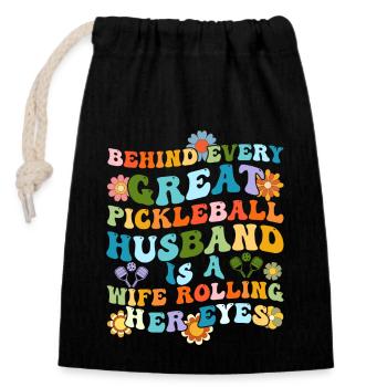 Mrs. Pickleball Partner Pickleball Couple Lovers - Closable cotton gift bag (14x20cm) - black - Front