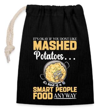 Mashed potatoes Mashed potatoes - Closable cotton gift bag (14x20cm) - black - Front