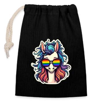 LGBTQ Pride Month - Closable cotton gift bag (14x20cm) - black - Front
