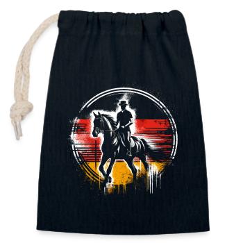 Germany Equestrian Competition Coach - Closable cotton gift bag (14x20cm) - navy - Front