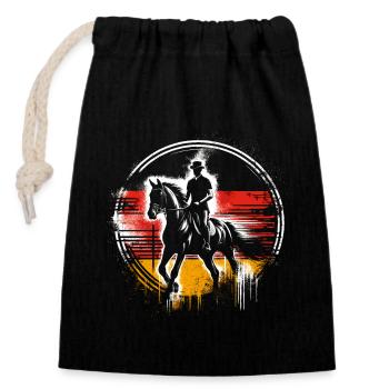 Germany Equestrian Competition Coach - Closable cotton gift bag (14x20cm) - black - Front