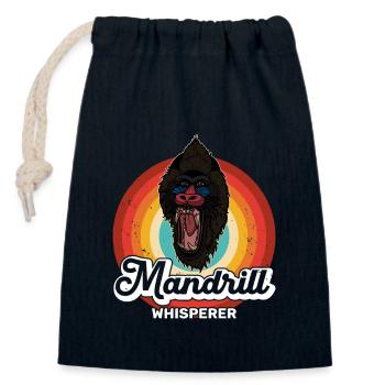 Primat Affe Mandrill Safari Dschungel Zoologe - Verschließbarer Geschenkbeutel aus Baumwolle (14x20cm) - Navy - Vorne