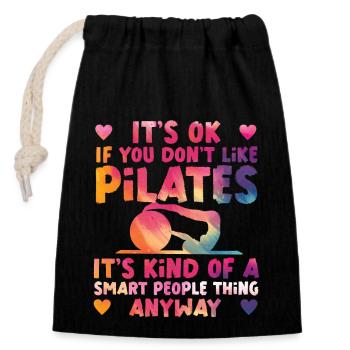 Pilates Instructor Teacher - Closable cotton gift bag (14x20cm) - black - Front