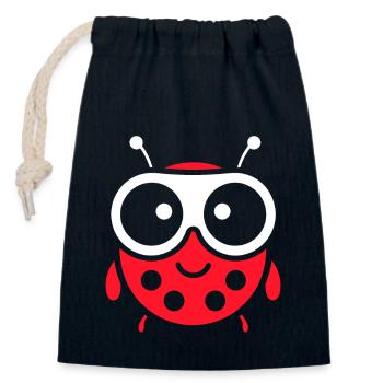Little Ladybug - Closable cotton gift bag (14x20cm) - navy - Front