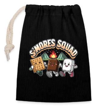 Scout Camping Randonnée en plein air autour d’un feu de camp - Sac cadeau en coton avec cordon (14 x 20 cm) - noir - Devant