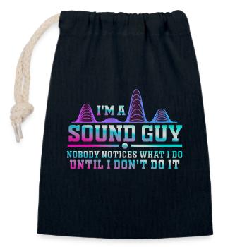 Sound Guy Not A Magician - Closable cotton gift bag (14x20cm) - navy - Front