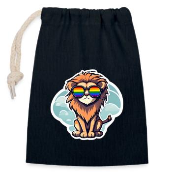 LGBTQ Leo - Closable cotton gift bag (14x20cm) - navy - Front