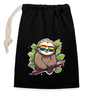 LGBTQ Koala mit Sonnenbrille - Verschließbarer Geschenkbeutel aus Baumwolle (14x20cm) - Schwarz - Vorne