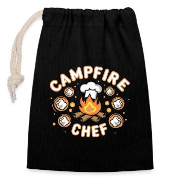 Scout Camping Outdoor Lagerfeuer Wandern - Verschließbarer Geschenkbeutel aus Baumwolle (14x20cm) - Schwarz - Vorne