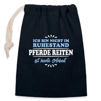 Pensionné Retraité Cavalier - Sac cadeau en coton avec cordon (14 x 20 cm) - bleu marine - Devant