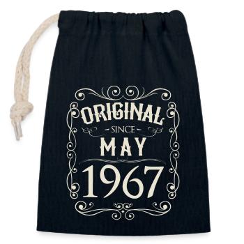 Vintage - Original since Mai 1967 Geburtstag - Verschließbarer Geschenkbeutel aus Baumwolle (14x20cm) - Navy - Vorne