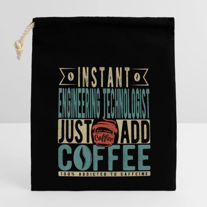Instant Engineering Technologist Just Add Coffee Closable cotton gift bag (14x20cm)