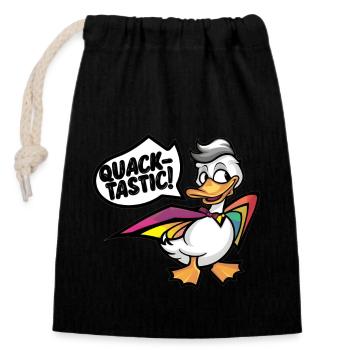 Canard super-héros charlatan Art Print - Sac cadeau en coton avec cordon (14 x 20 cm) - noir - Devant